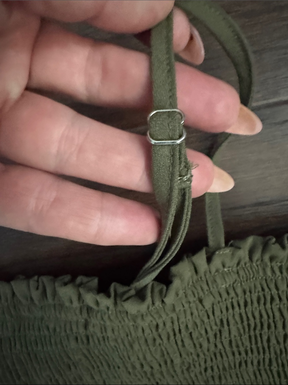 Cupshe Olive Smocked Wide-Leg Jumpsuit with Pockets - Picture 3 of 5